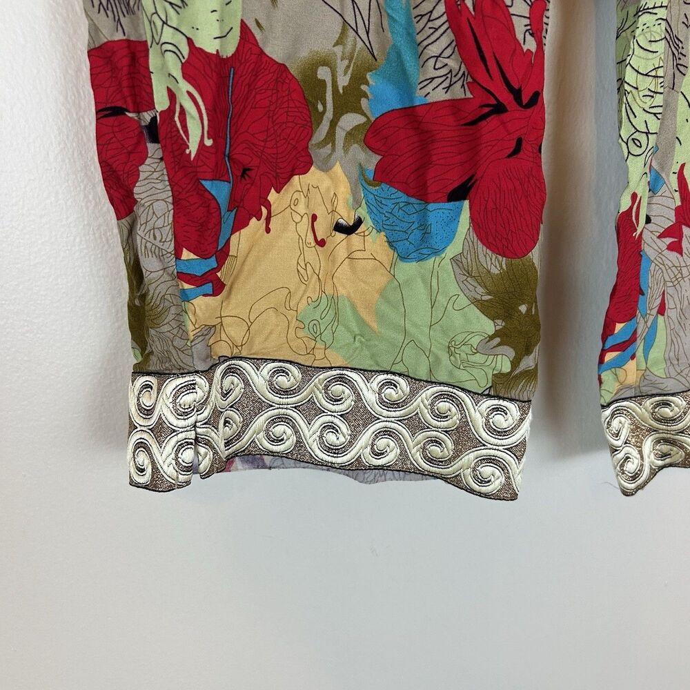 Punjammies Sudara 100% Rayon Pajama Pants Size L Floral Print Botanical Straight - Picture 4 of 7